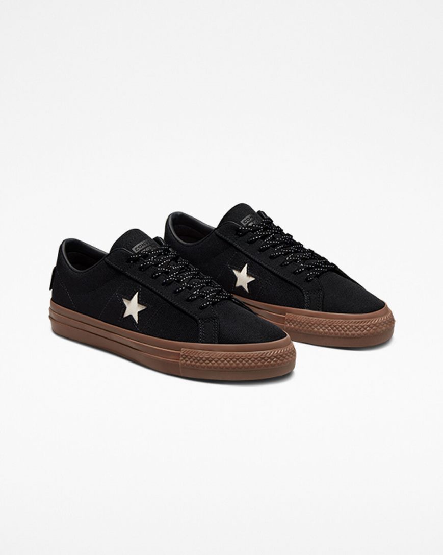 Dámské Skate Boty Converse One Star Pro Cordura Platene Černé Bílé | CZ PFWL41